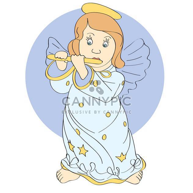 Vector illustration of cute little angel playing music - бесплатный vector #126437