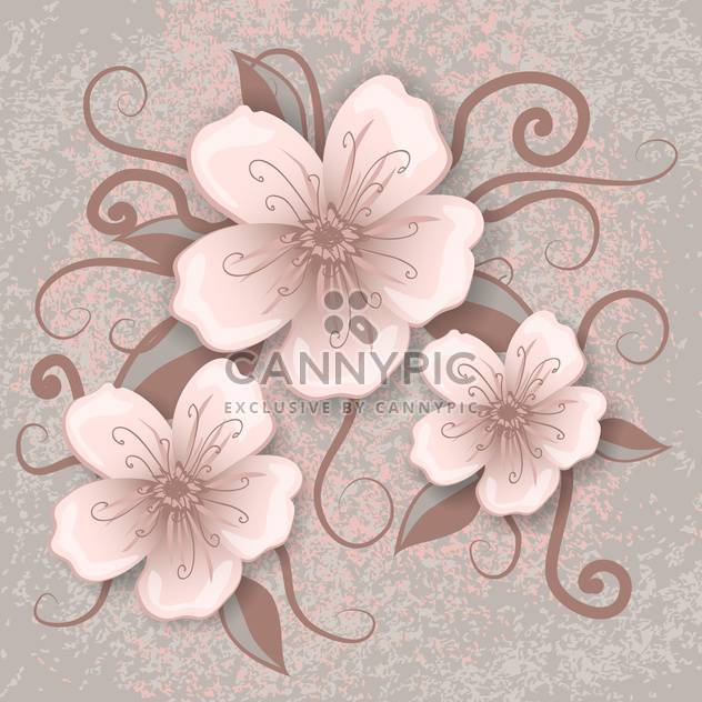 Vector illustration of decoration flowers on pink and grey background - Kostenloses vector #126467