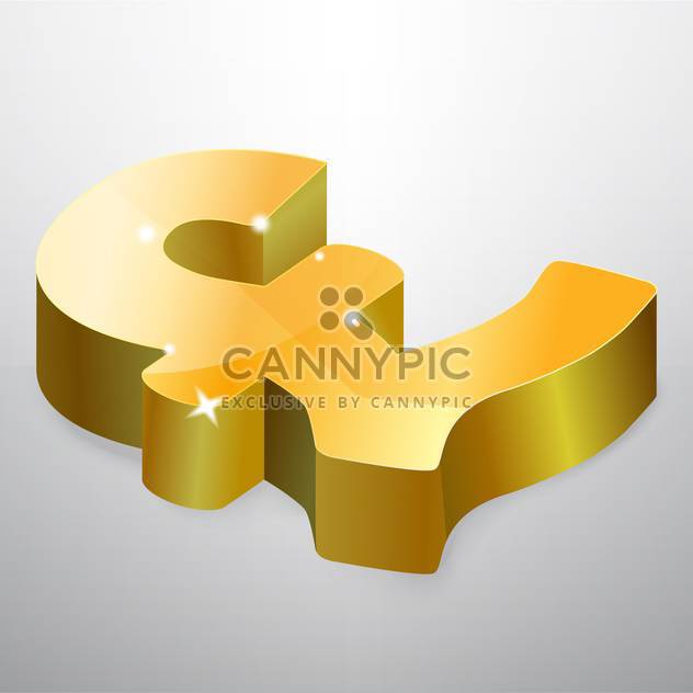 Golden pound symbol isolated on white background - vector gratuit #126717 