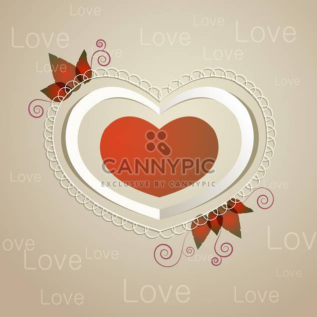 Vector illustration of greeting card with vintage heart and text place - бесплатный vector #126767