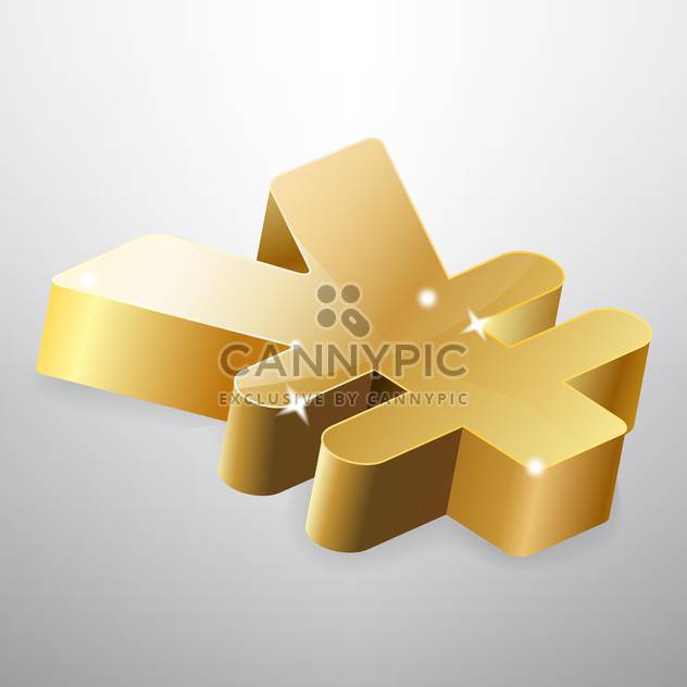 Golden yen sign on white background - Free vector #126817