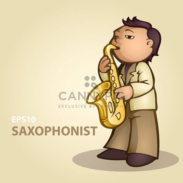 colorful illustration of cartoon saxophonist playing music - Kostenloses vector #126857