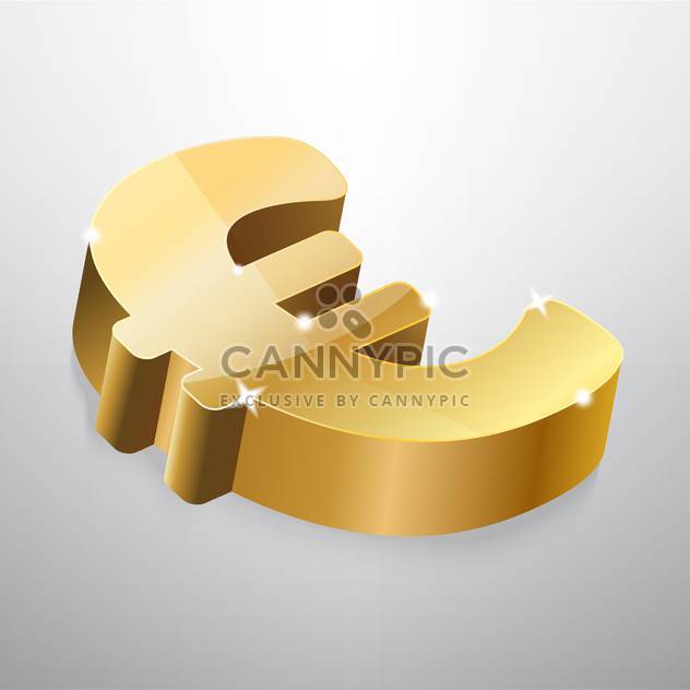 Golden euro sign on grey background - Free vector #126917