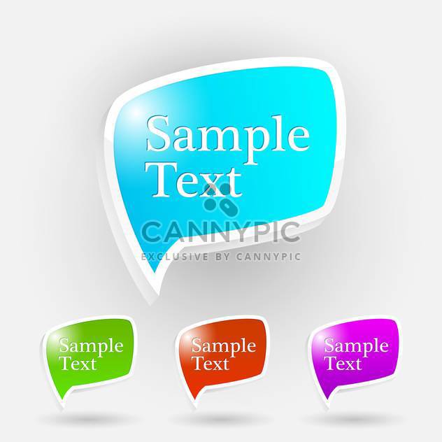 Vector set of shiny speech bubbles on white background with text place - Free vector #126967