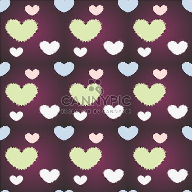 Vector background with hearts on purple background - Free vector #127027