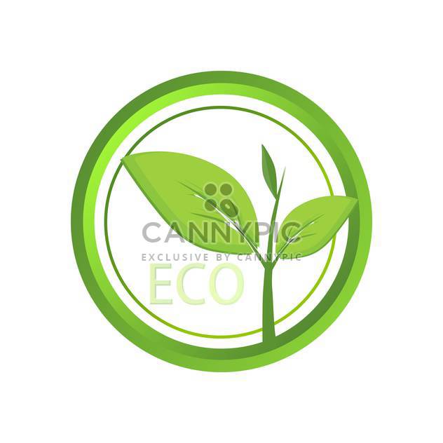 Vector green eco icon on white background - Kostenloses vector #127067