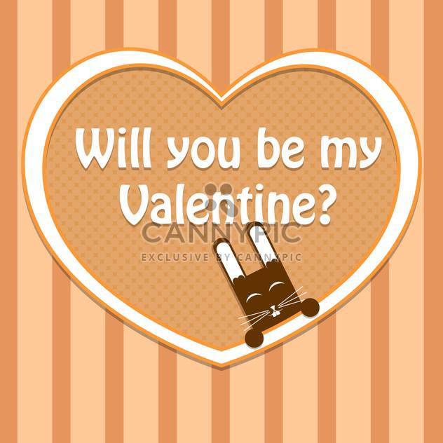 Vector Valentine card with cute rabbit and text place - Kostenloses vector #127137