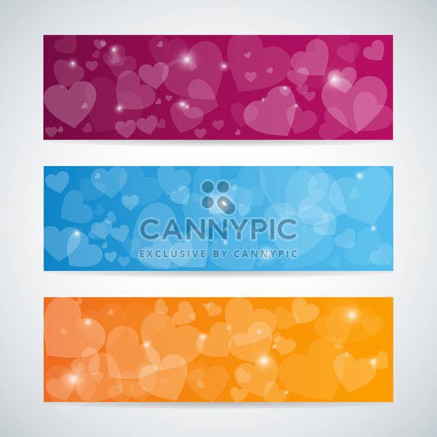 colorful badges with hearts with text place on white background - Free vector #127237