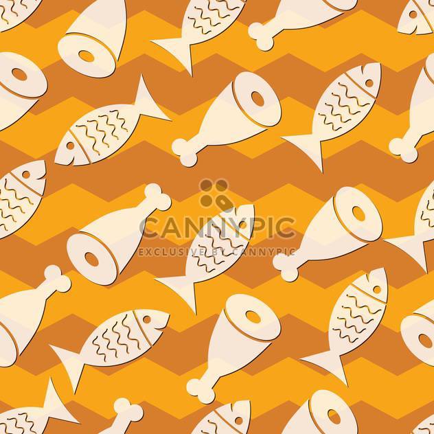 Vector illustration of seamless fish and meat background - Free vector #127297