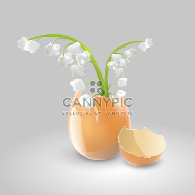 Vector illustration of lilies of valley in eggshell on grey background - Kostenloses vector #127337