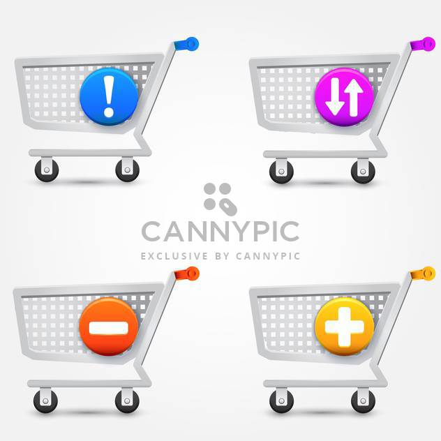 vector set of shopping basket icons on white background - vector #127367 gratis