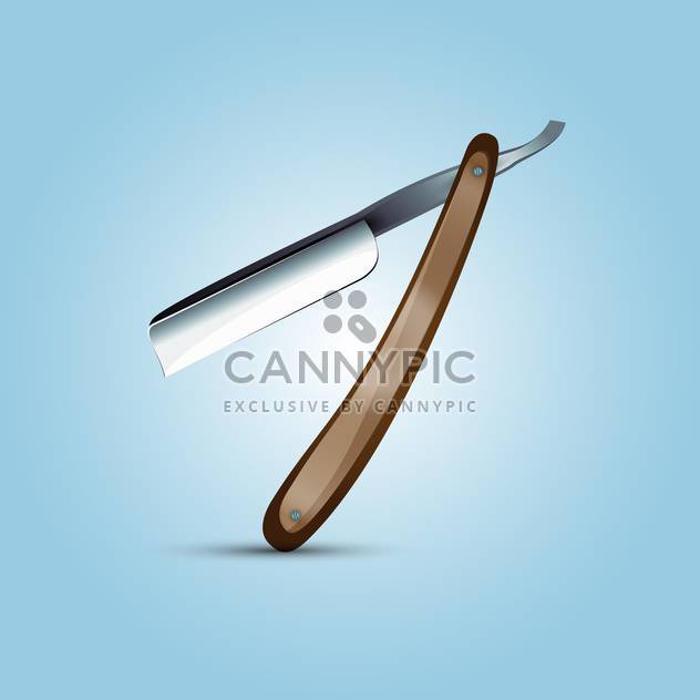 vector illustration of barber knife on blue background - Kostenloses vector #127497