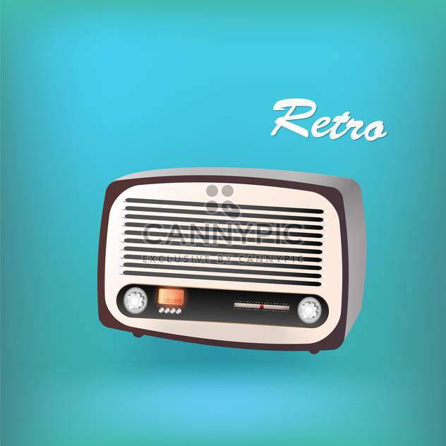 vector illustration of retro radio on blue background - бесплатный vector #127627