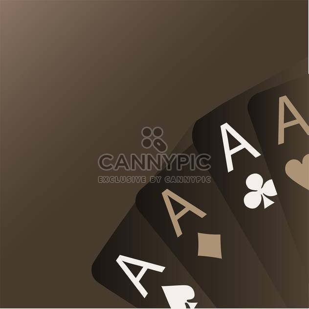 four aces playing cards on brown background - vector #127847 gratis