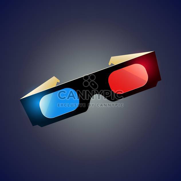 vector illustration of cinema glasses on purple background - vector gratuit #127897 