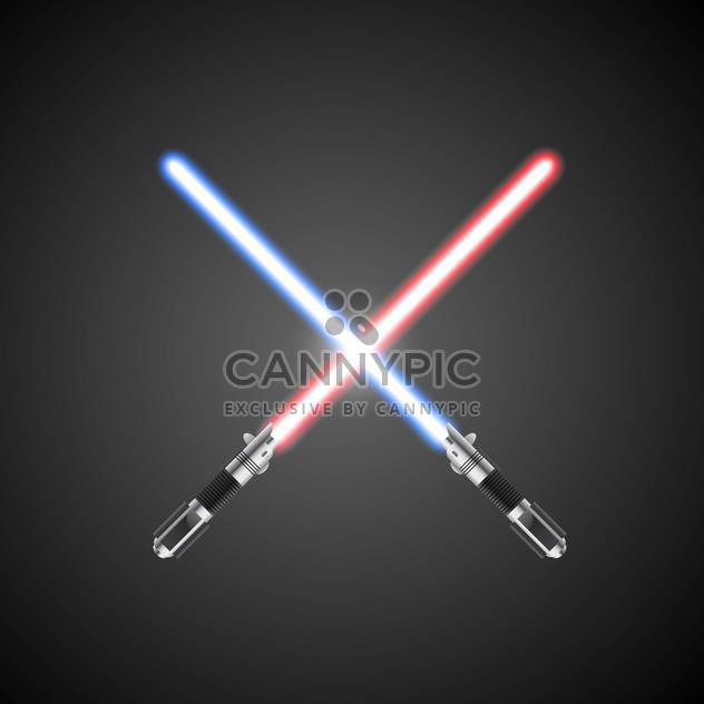 crossed lightsabers on grey background - vector gratuit #127977 