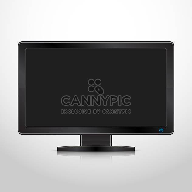 vector illustration of computer monitor with black screen on white background - Kostenloses vector #128047