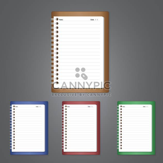 vector illustration of empty notebooks on grey background with text place - Kostenloses vector #128107