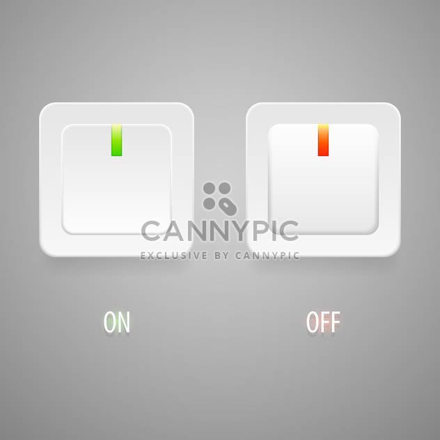 On and Off switch buttons on grey background - Kostenloses vector #128117