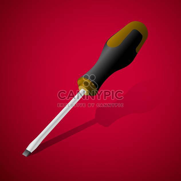 Vector screwdriver on red background - vector gratuit #128197 
