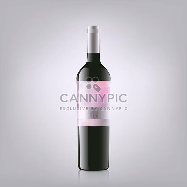 Vector illustration of red wine bottle - vector gratuit #128737 