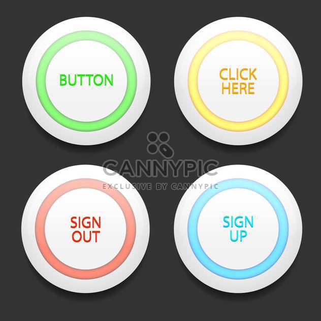 set of colorful vector buttons - vector #128987 gratis