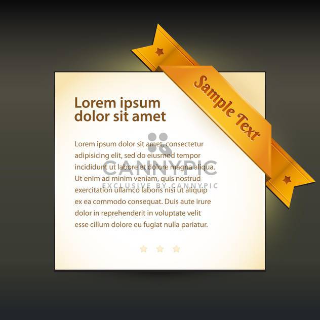 vector template with golden ribbon - бесплатный vector #129127