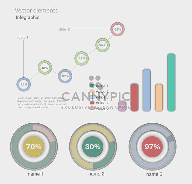 Infographic vector graphs and elements - Free vector #129327