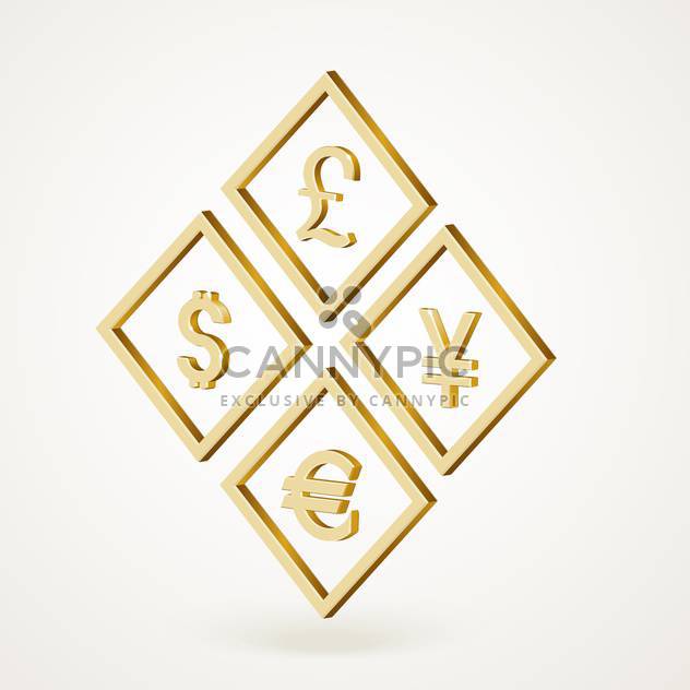 Vector illustration of yellow currency symbols - Free vector #129507