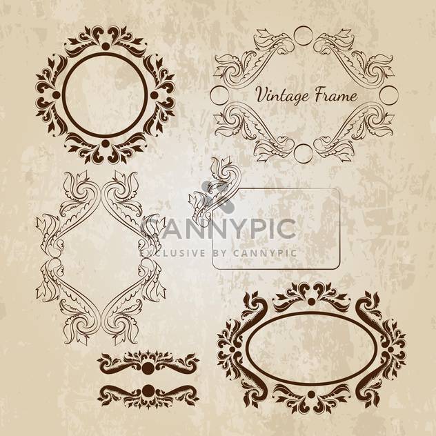 Set of vector ornamental vintage frames - Free vector #130017
