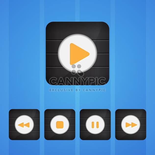 Vector set of player buttons on blue background - Kostenloses vector #130157