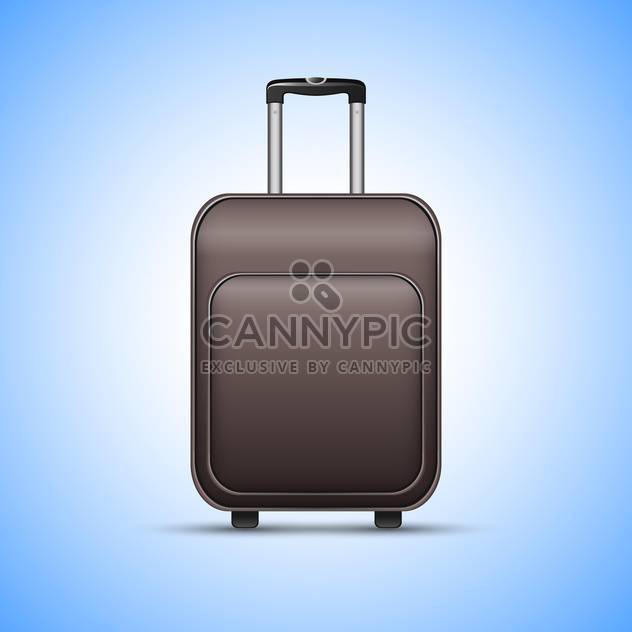 Black travel suitcase, on blue background - vector gratuit #130417 