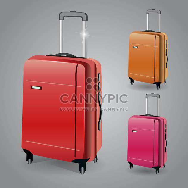Vector luggage set illustration on grey background - Free vector #131117