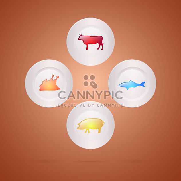 Meat food concept vector illustration - vector gratuit #131217 