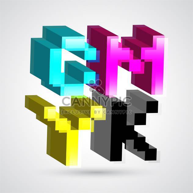 3d CMYK colors for design vector illustration - бесплатный vector #131227