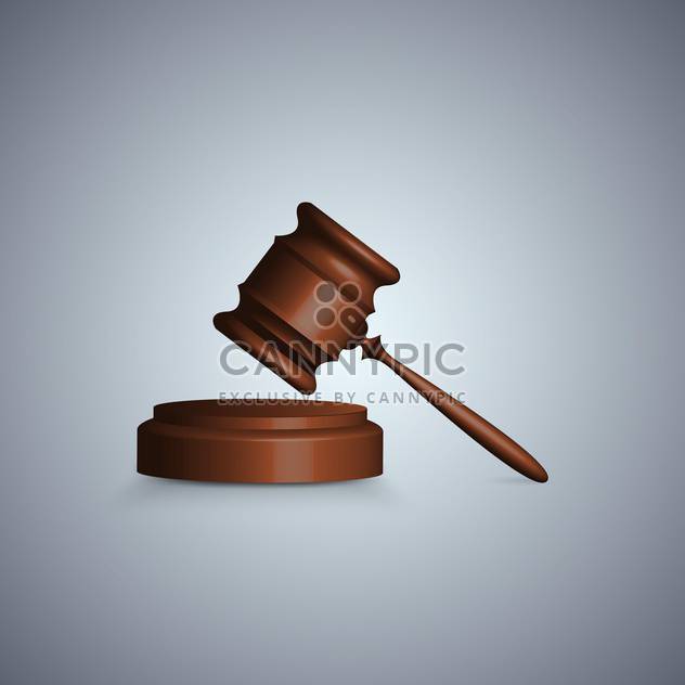 Judge gavel in focuson grey background - Free vector #131297
