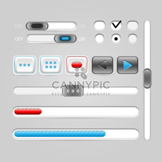 Vector set of media buttons for web design - Free vector #131367