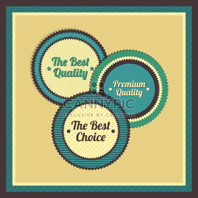Collection of premium quality labels with retro vintage styled design - vector gratuit #131447 