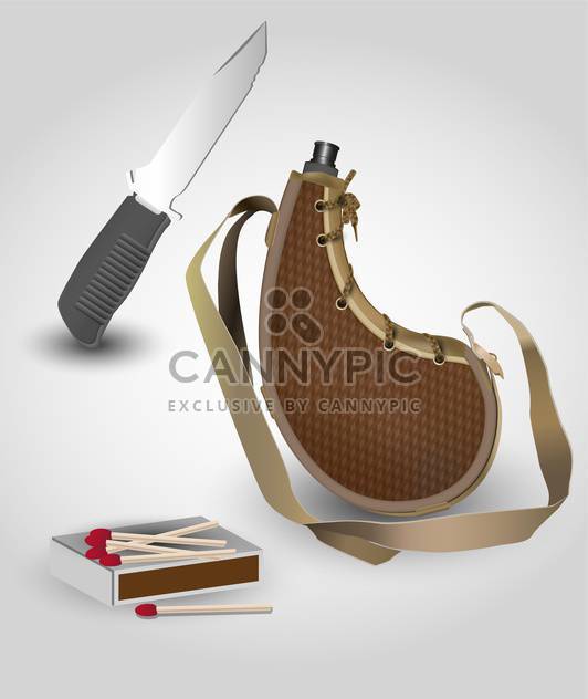 Vector set of hike and tourism equipment - Kostenloses vector #131727