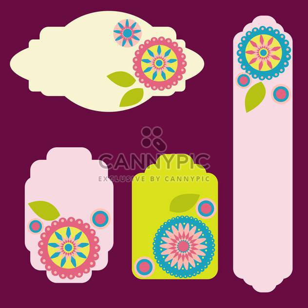 Set of greeting cards with flowers vector - vector #131757 gratis