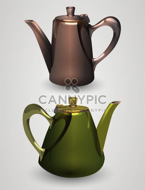 Vector illustration of kettles on white background - бесплатный vector #131827