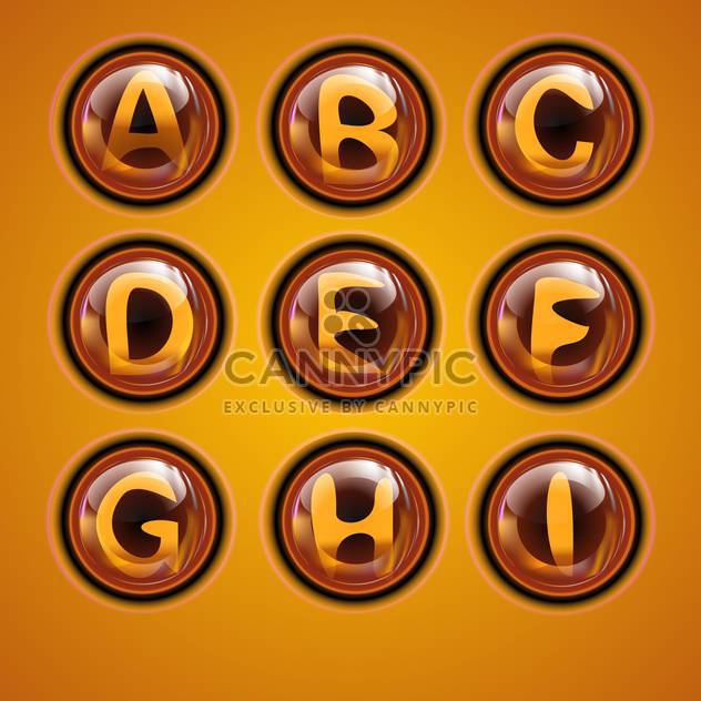 Letters of latin alphabet in round buttons - vector gratuit #131887 