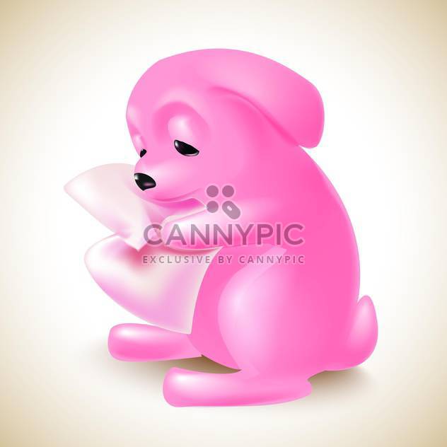 Vector illustration of cute pink rabbit on light background - Free vector #131967