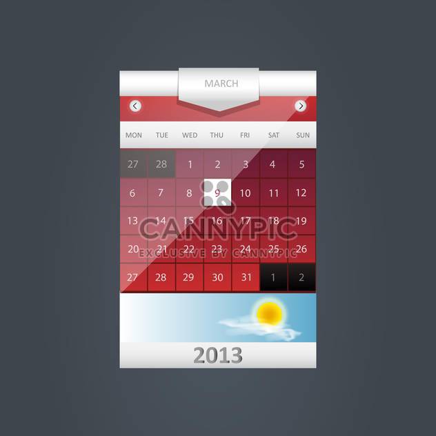 Vector calendar icon on dark grey background - vector gratuit #131997 