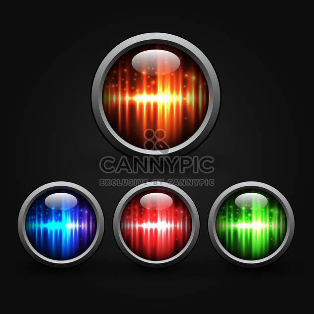 Set of colored buttons on black background - vector gratuit #132137 