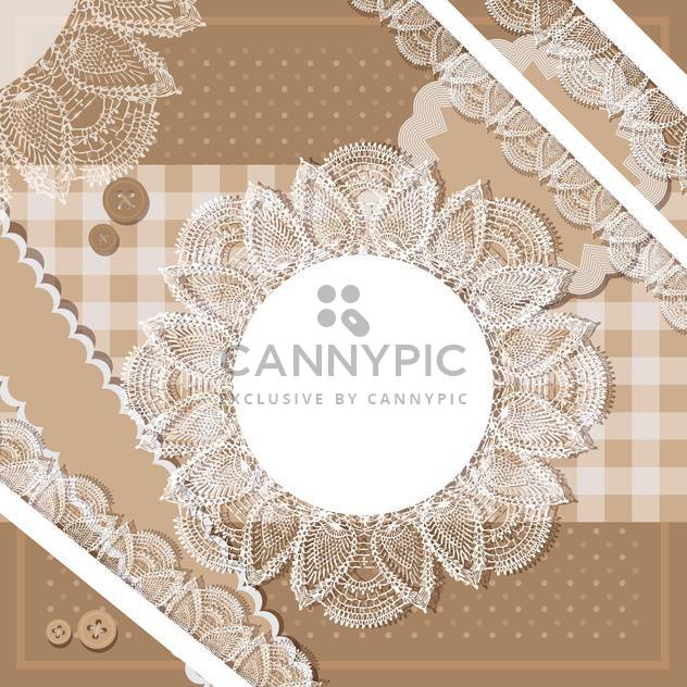 Vector set of brown vintage frames with lace - Free vector #132157