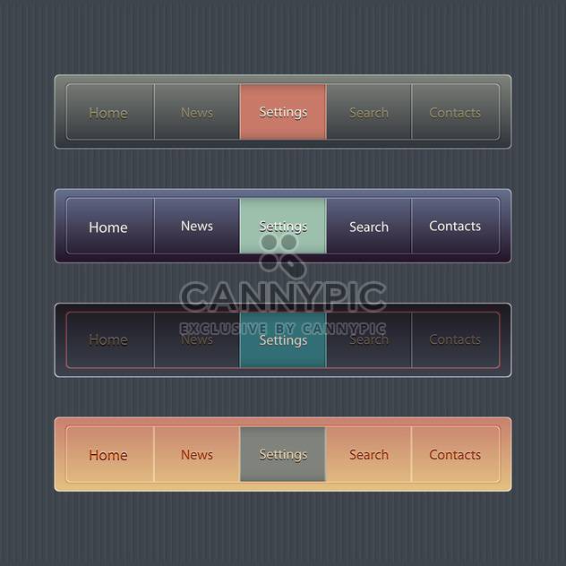 Vector web elements :home,news,settings,search,contacts on black background - Free vector #132317
