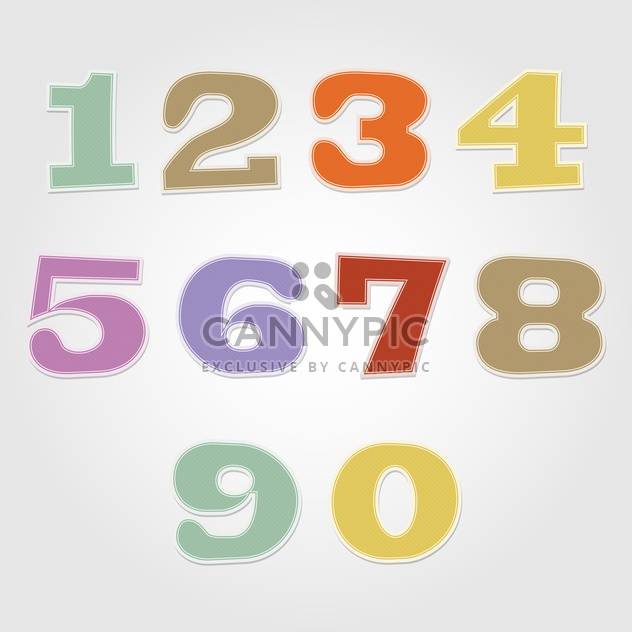 Colorful vector numbers set - vector #132357 gratis