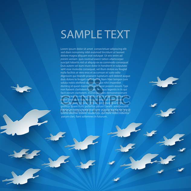 Blue abstract vector background with planes - vector gratuit #132397 