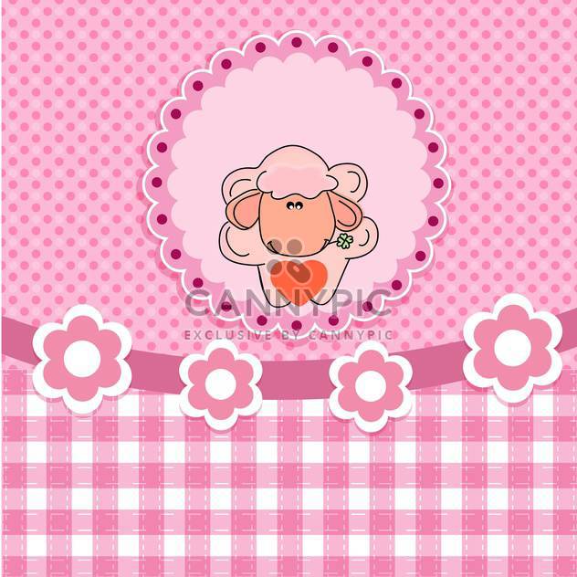greeting card background with vector sheep - vector #132497 gratis